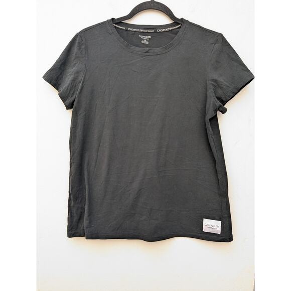 Calvin Klein Women's Basic Tee Shirt Performance Black/White Size Large - Picture 2 of 9